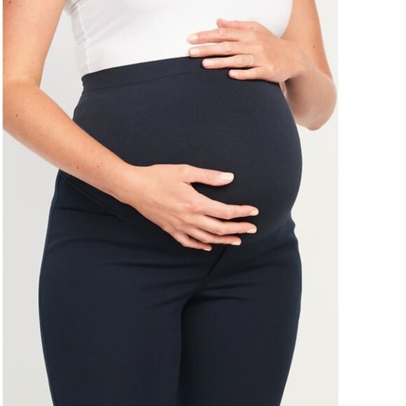 Maternity Full-Panel Pixie Ankle Pants Sz 12 Navy - Picture 3 of 5